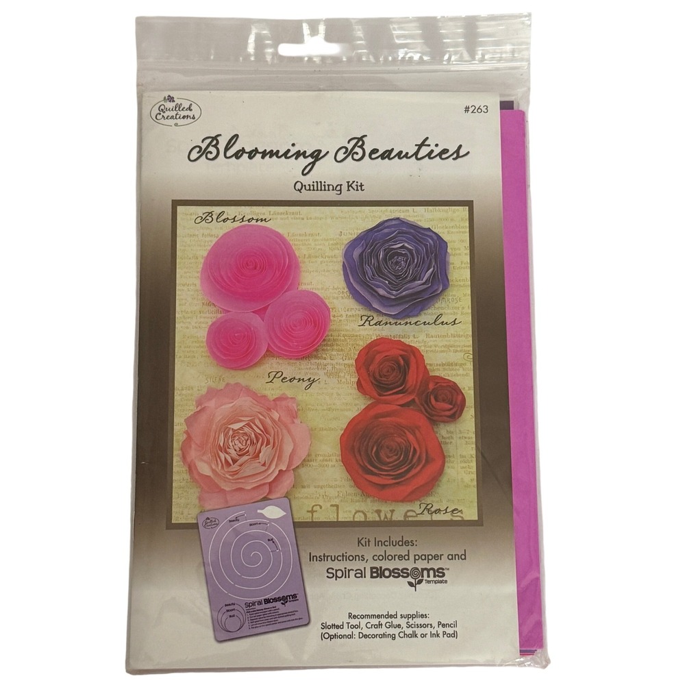 Quilled Creations Blooming Beauties Quilling Kit #263 Paper Flower Craft Kit